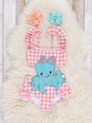 Girls Gingham Crop Set