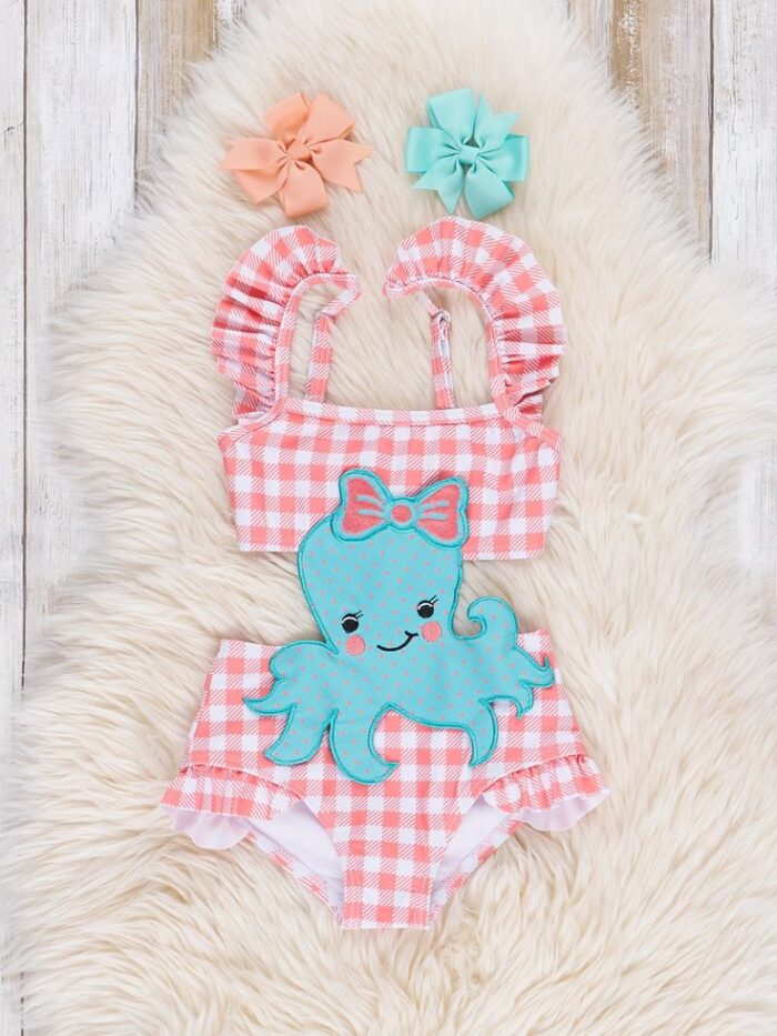 Girls Gingham Crop Set - Image 2