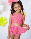 Girls Gingham Crop Set