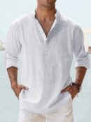 Mens Long Sleeve Linen Shirt